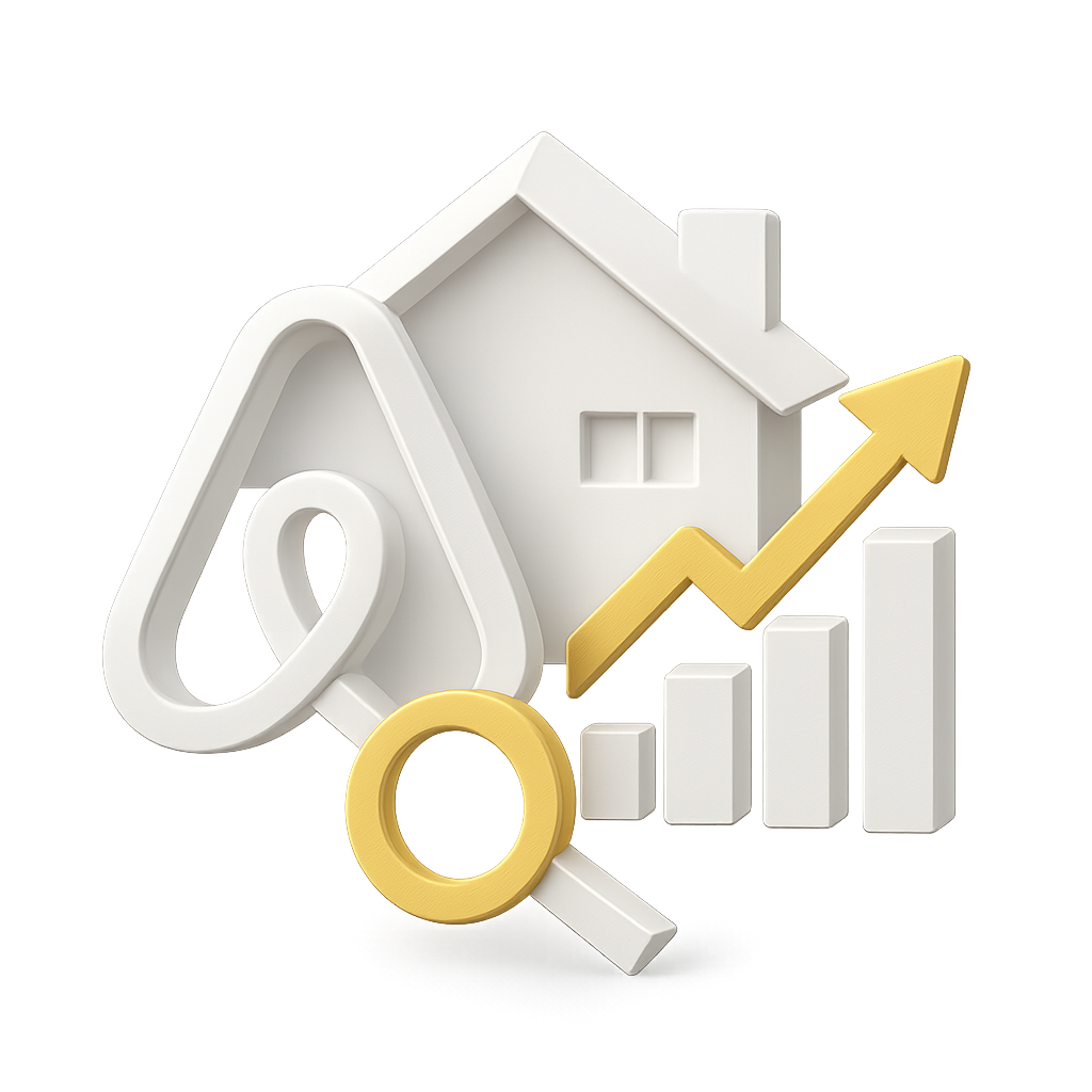 origami Airbnb Listings Optimization icon white and yellow accents transparent background do not include words 3D origami style-1